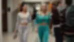 Euphoria season 2, Maddy and Cassie wearing same suits in lilac and blue