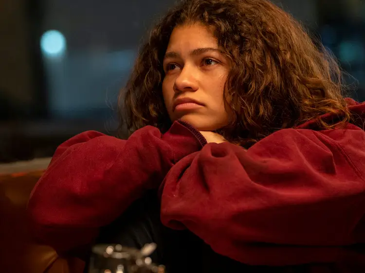 Rue (Zendaya) during the special christmas episodes of euphoria.