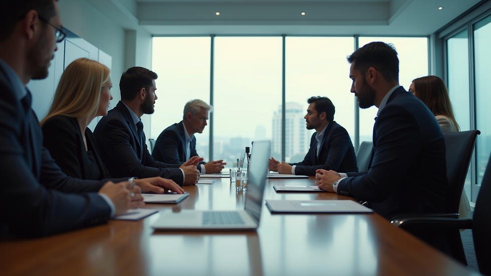 Eye-level view of a business meeting in progress