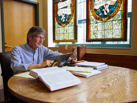 Adult Bible teacher preparing for a Thanksgiving Bible study