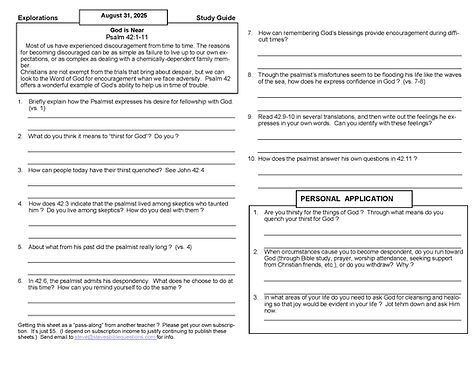 Steve’s Bible Questions equips Sunday School leaders and teachers with ready-to-use Bible study discussion questions that inspire deeper learning and stronger discipleship.