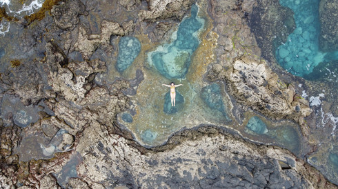 Piscine Naturelle :  Los Charcones vue du ciel avec Elisa