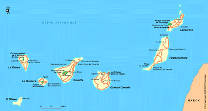 Carte des Canaries