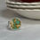 Thumbnail: small round ring of green and gold Queen Anne Regency vintage china