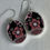 Thumbnail: T2Tea Vintage Vibe, pink flower on black, oval china earrings