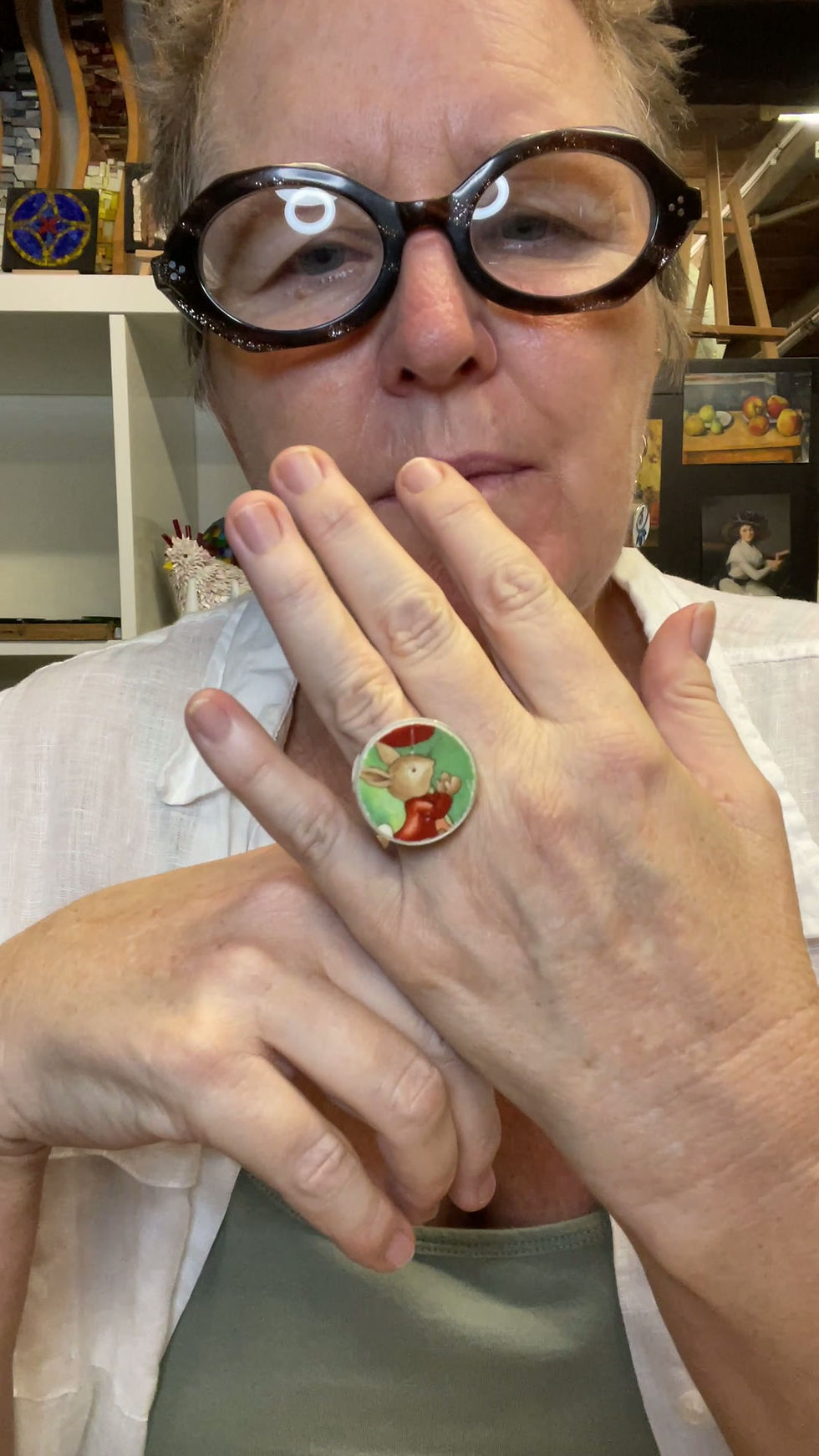 Thumbnail: Verdi 'Renaissance' medium round vintage china ring