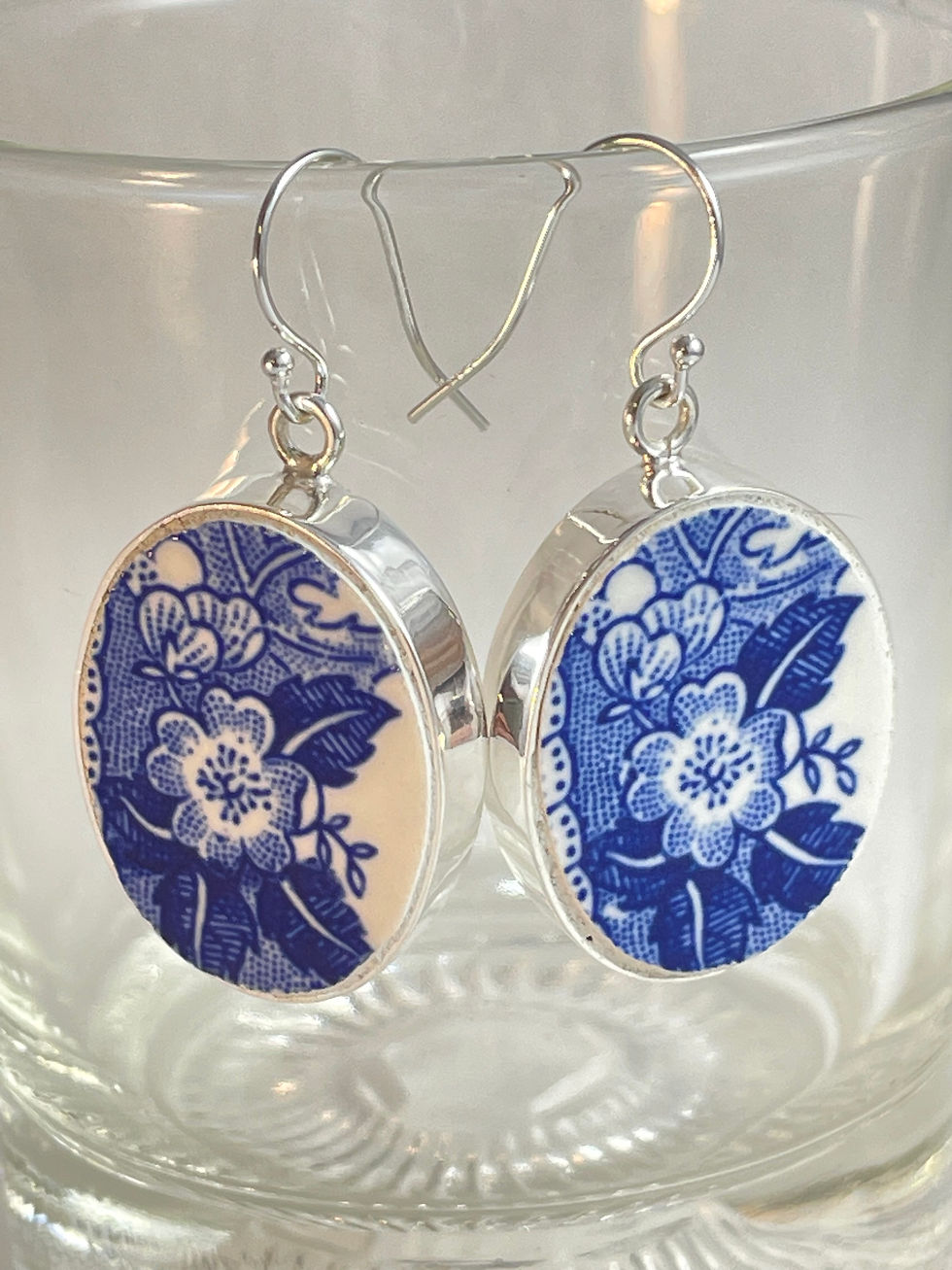 JH Weatherby for Jonroth 'Longfellow's Wayside Inn' oval earrings