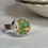 Thumbnail: small round ring of green and gold Queen Anne Regency vintage china