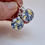Thumbnail: Nostalgic Ceramics 'Blue Lily', yellow, small round vintage china earrings