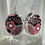 Thumbnail: T2Tea Vintage Vibe, pink flower on black, oval china earrings