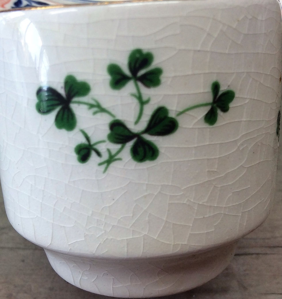 Thumbnail: Shamrock vintage china egg cup