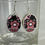 Thumbnail: T2Tea Vintage Vibe, pink flower on black, oval china earrings