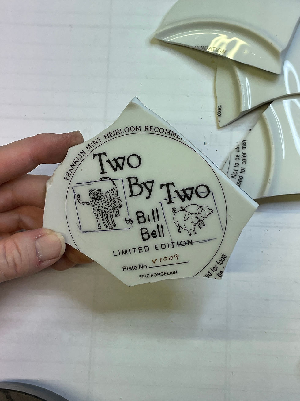 Thumbnail: Royal Doulton, Bill Bell 'Two by Two', pigs, backstamp, plate