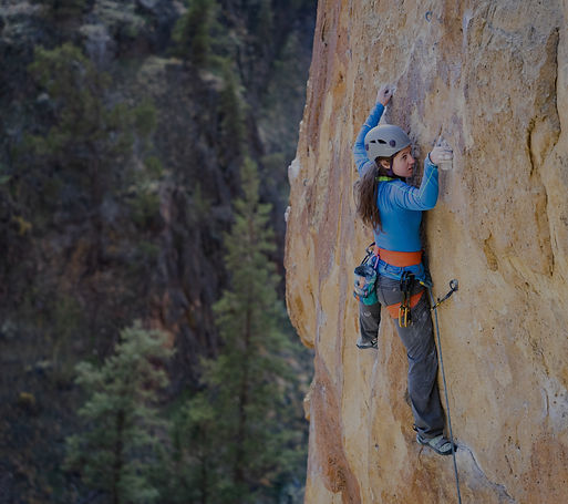 A climber sport climbing at Smith Rock S