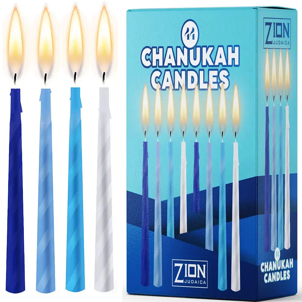 Standard Multi Blue Hanukkah Candles By the Case
