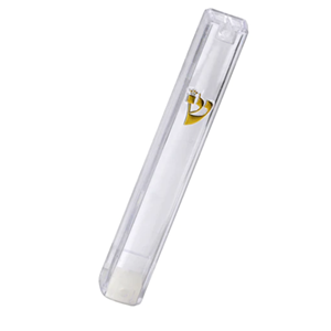 Thumbnail: Clear Plastic Mezuzah Case with Shin
