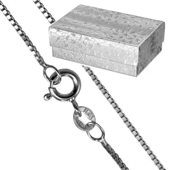 Sterling Silver Sturdy Box Chain - 1mm Thick - Made in Italy