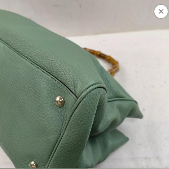 Thumbnail: Gucci mint leather bamboo tote
