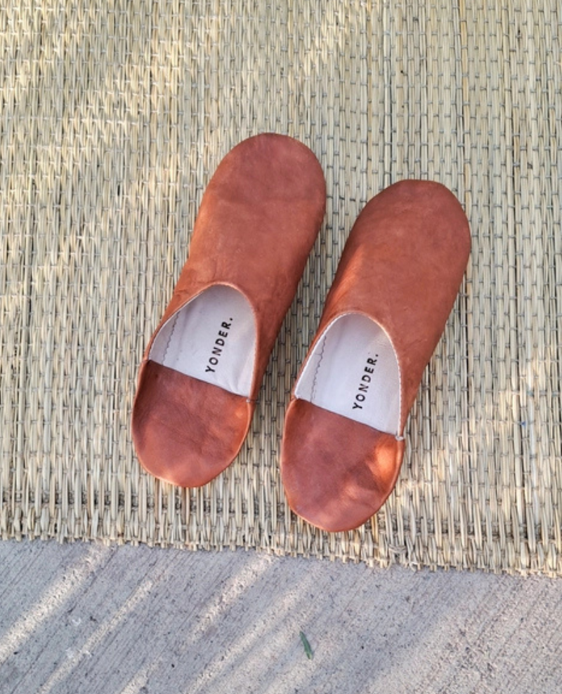 Yonder Toffee Leather Babouche Slippers 2