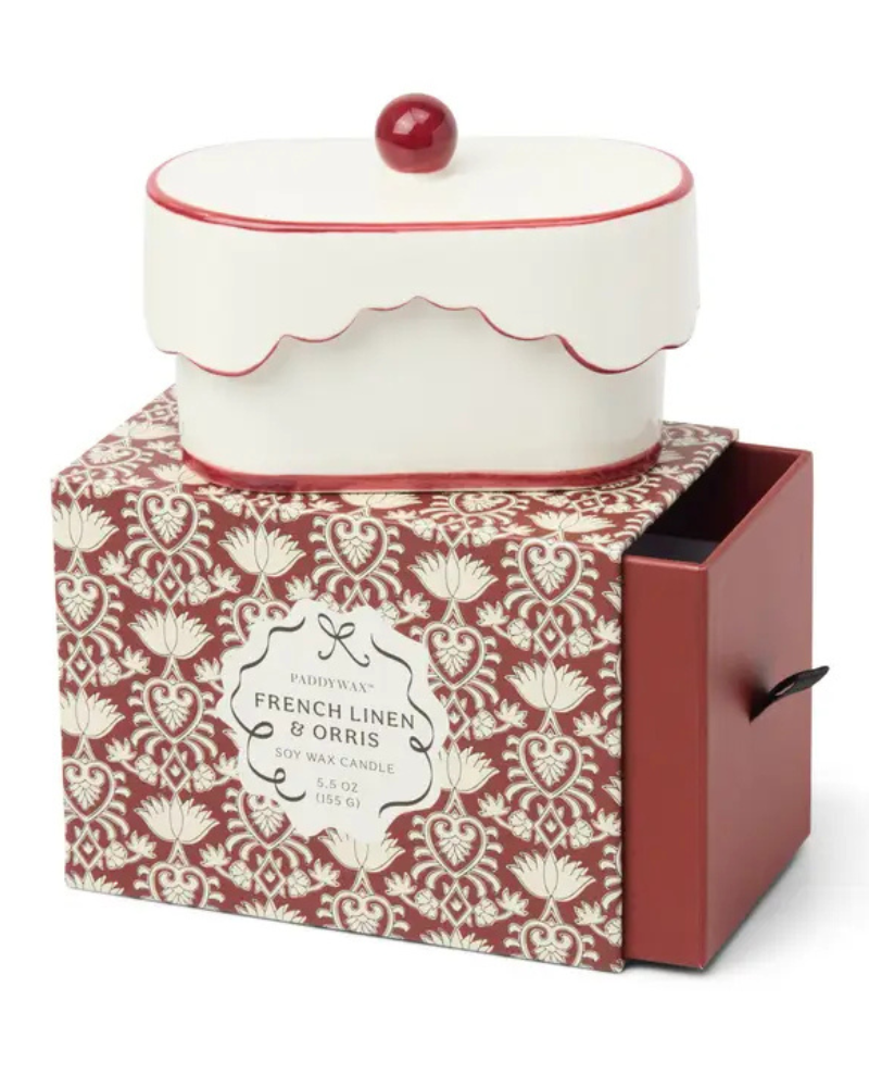 Paddywax Cherie Red Candle - French Linen & Orris