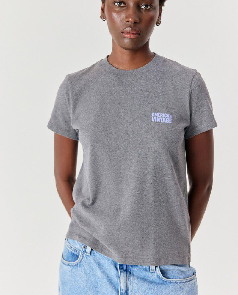 American Vintage Grey Ykobow Short Sleeve T-Shirt