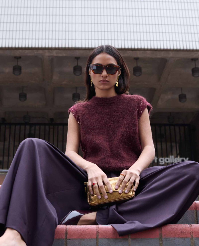 By-Bar Noby Wine Spencer Knit