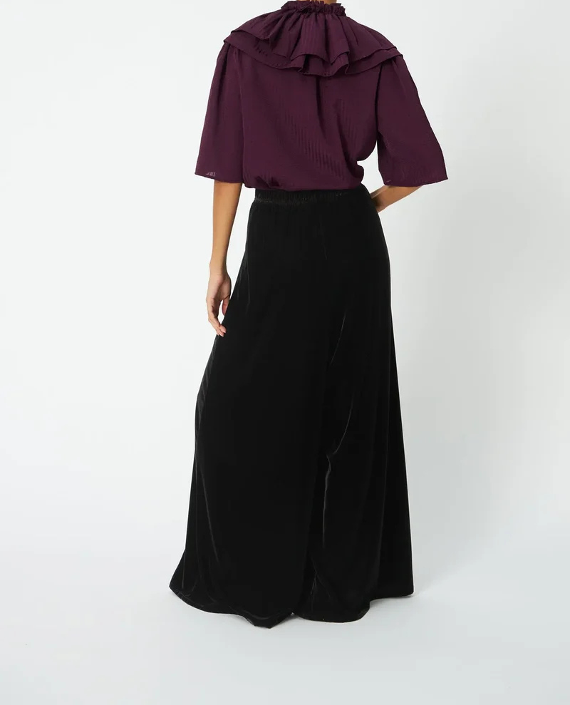 Stella Nova Dark Brown Velvet Volume Trousers