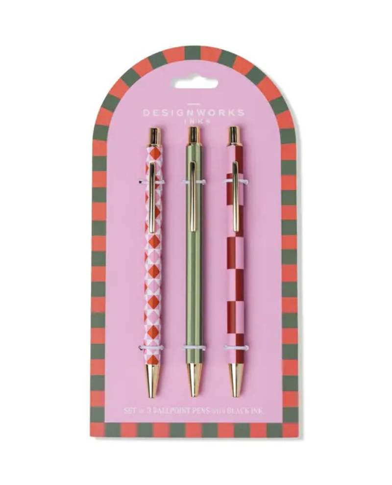 Designworks Ink Set of 3 Pens - Diamond, Stripe, Check