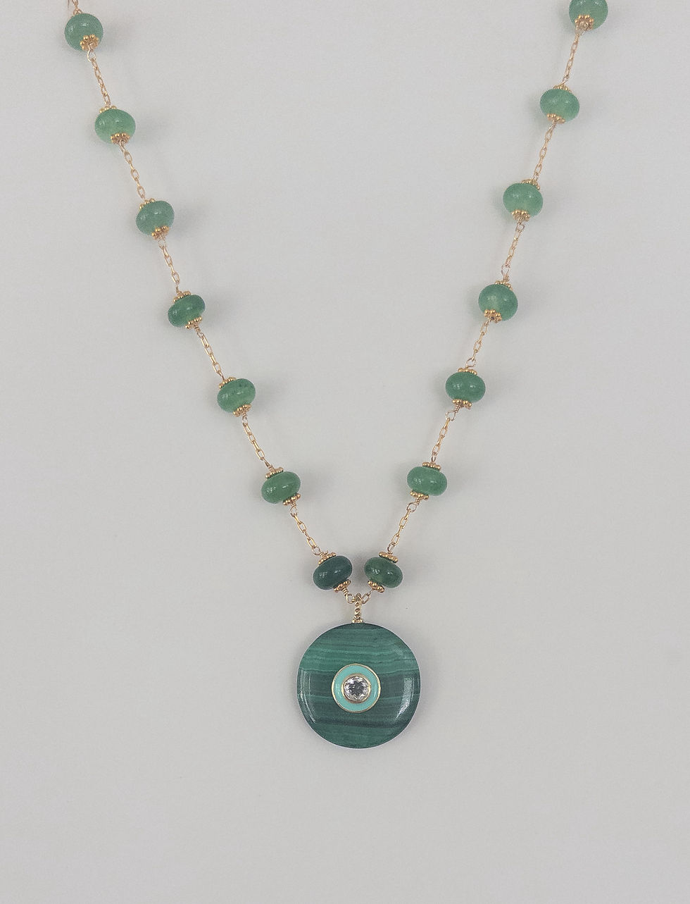Thumbnail: Gemstone Pendant Drop Necklace