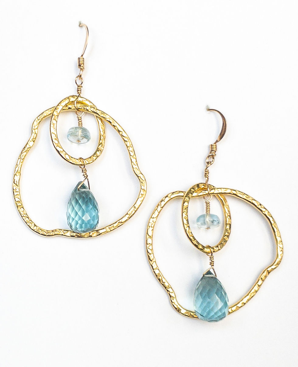 Thumbnail: Two Hoop Organic Earrings