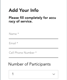 Screenshot of How to Book Your Service, Add Payment Info Section.
