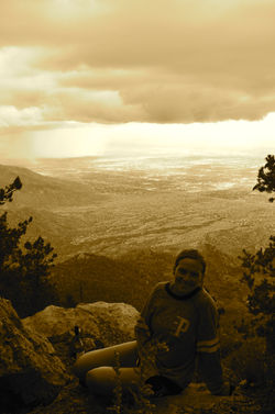 On top of a mountain