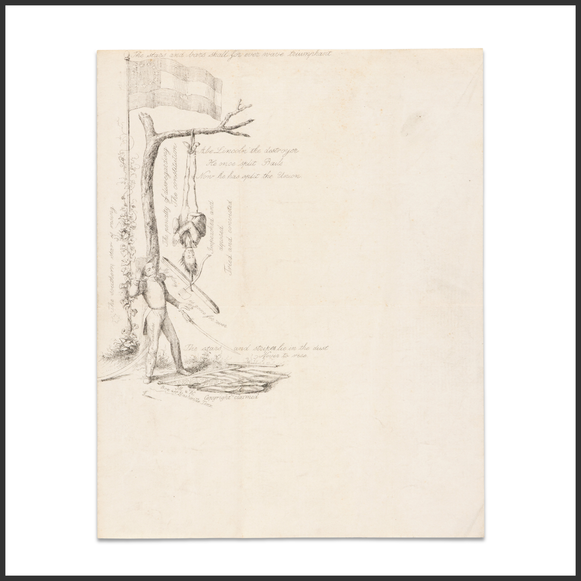 "Hanging Lincoln" Pro-Confederate Letter Sheet