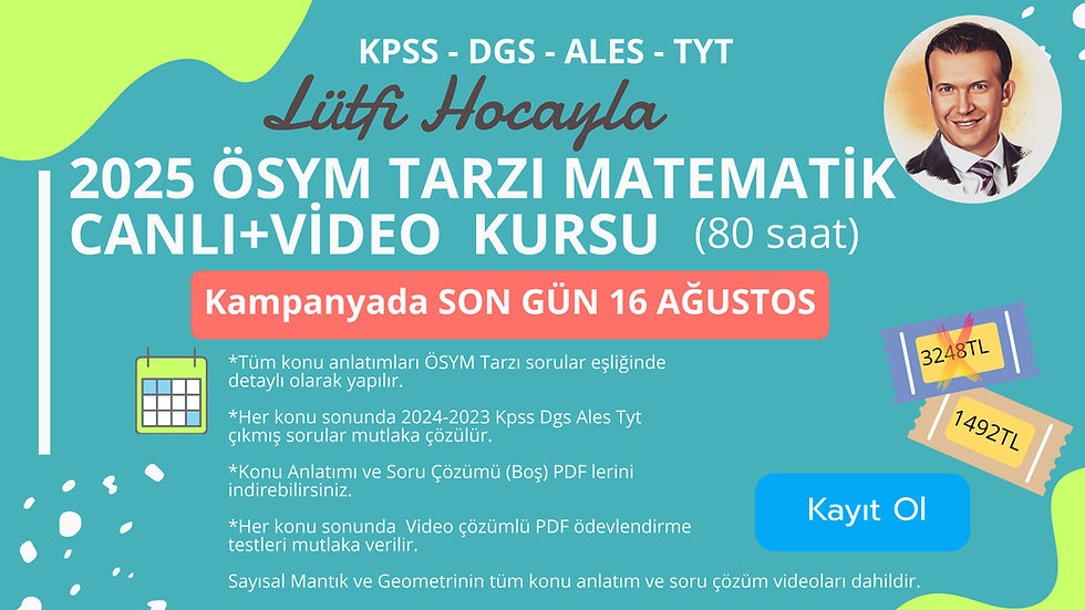KPSS 2024 Matematik Soru Dağılımı ve Sınav Analizi  ( Lütfi ZORLU ) 