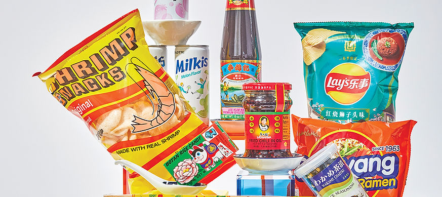 Variety of Asian Snacks and Ingredients