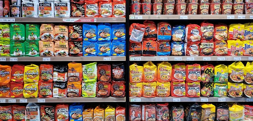 An isle of plenty of Asian snacks and ramen