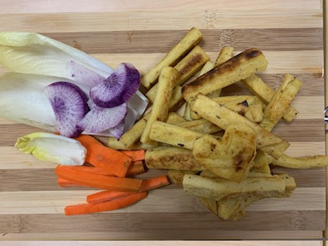 frites de panisse et légumes de saison