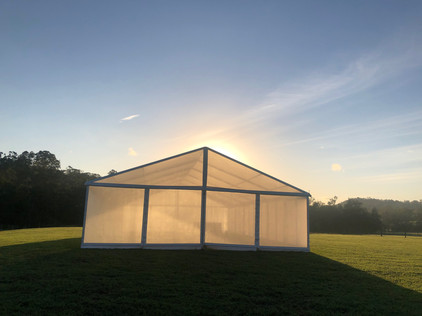 Morning light from the marquee