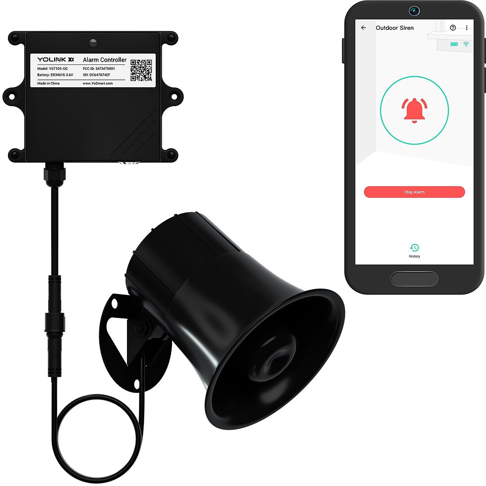Loud alarm system with mobile app
