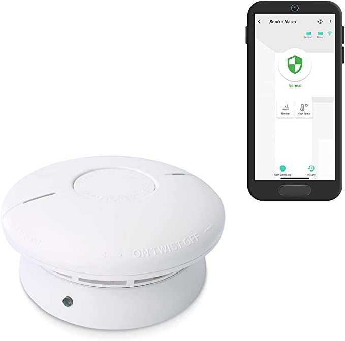 Smart smoke alarm with mobile app monitoring