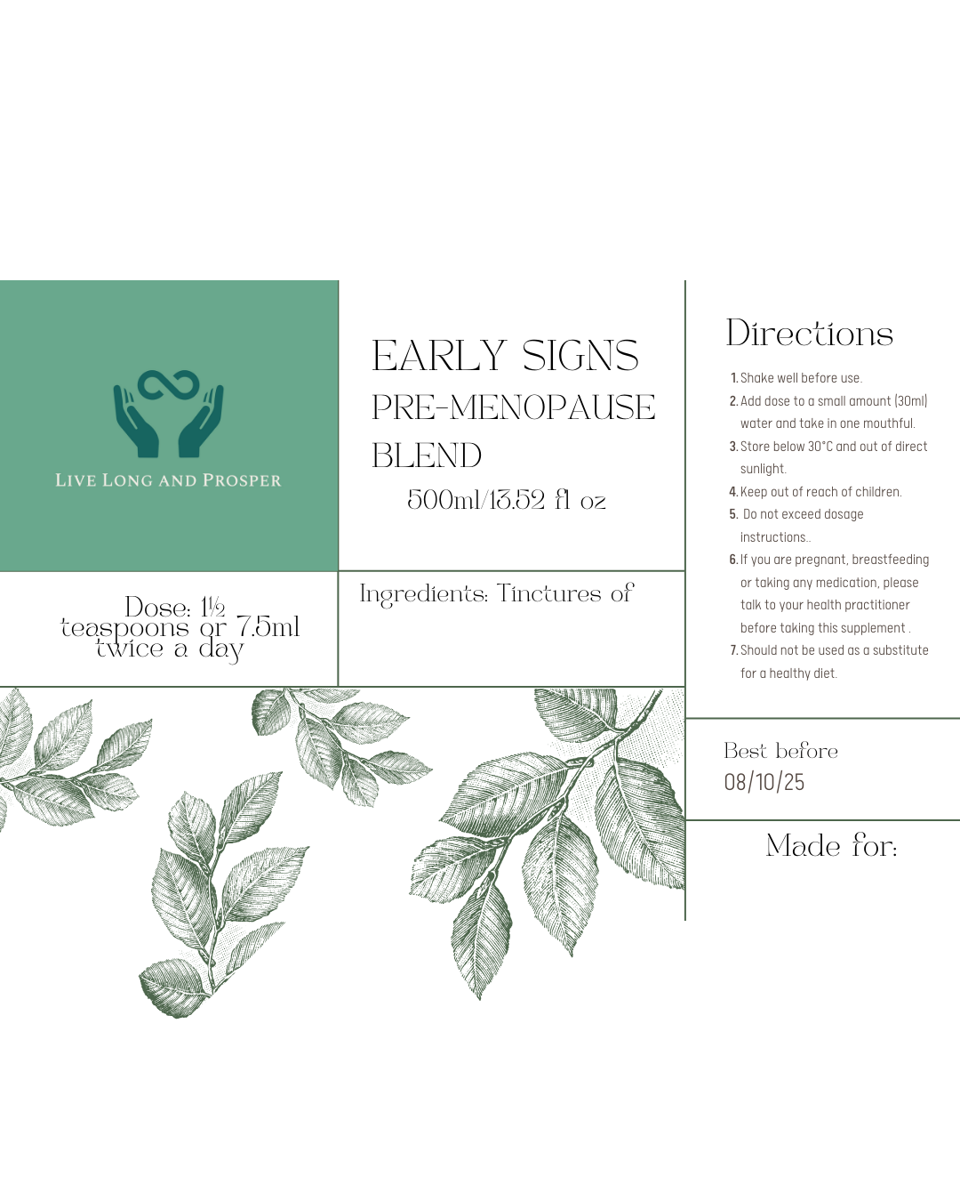 Early Signs Pre-Menopause Blend (Members' Shop)