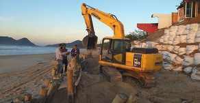 Relatório da visita à obra de contenção na Praia do Campeche 19/06/2020