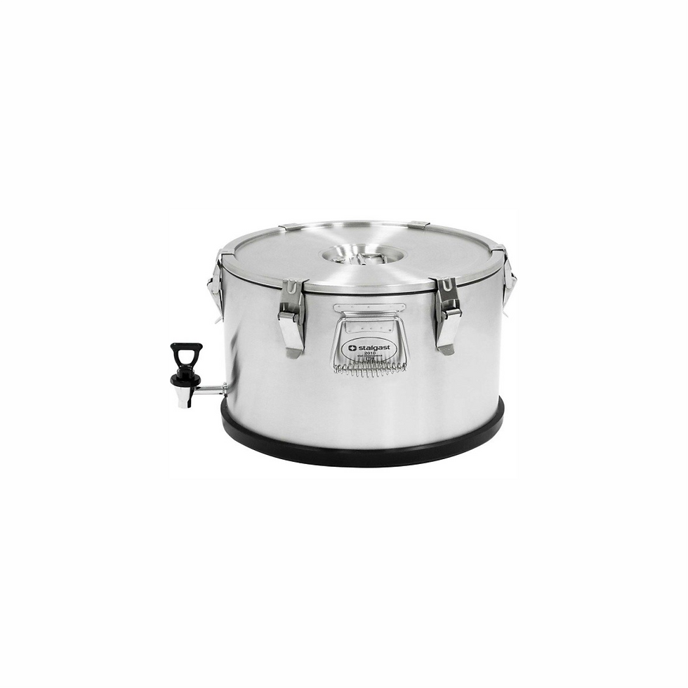 Marmita termica din inox, cu robinet de scurgere, ∅ 330 mm, 15 litri, h 295 mm