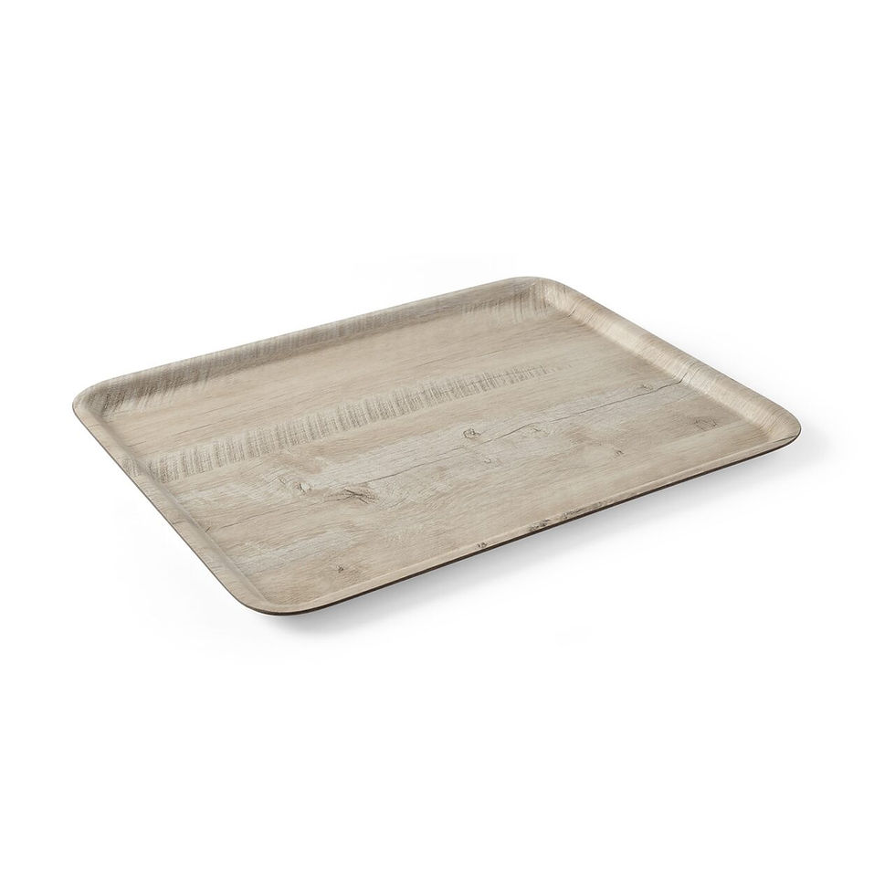 Tava servire din melamina, 330x430 mm cu aspect de lemn stejar deschis