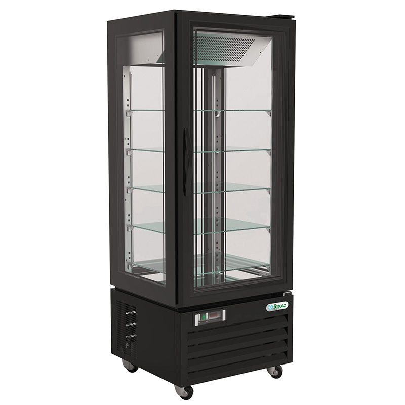 Vitrina frigorifica verticala cofetarie 431 litri, +2…+8°C, Black Line, Clasa C, 650x650x1950 mm