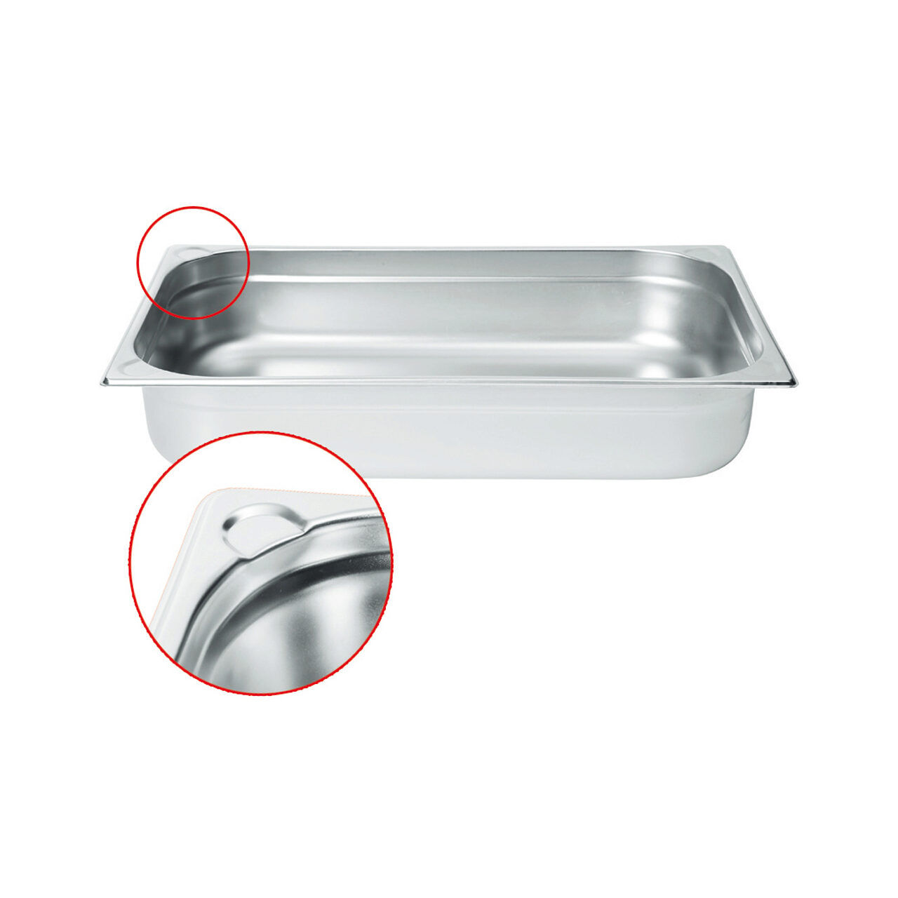 Cuva GN1/1, 530x325x40 mm, inox AISI 201, grosime 0,6 mm, 5 litri KITCHEN LINE