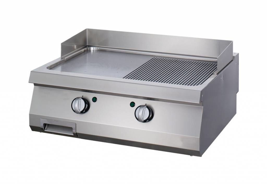 Gratar Fry-Top neted+striat electric, 9 kW,400 V, 800x700x280 mm, Maxima 700