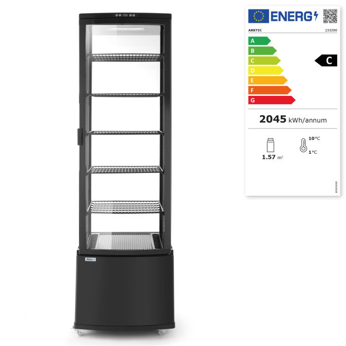 Miniatură: Vitrina rece, 270 litri, +2°C +8°C, 290 W, 5 rafturi ajustabile, 556x526x1913 mm