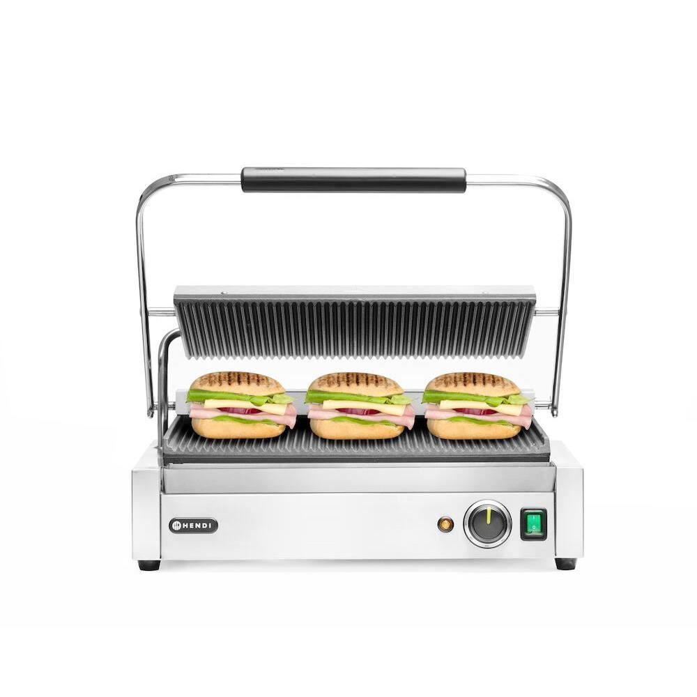 Contact grill Panini XL, dublu striat, 2,7 kW, 230 V, 548x464x231 mm