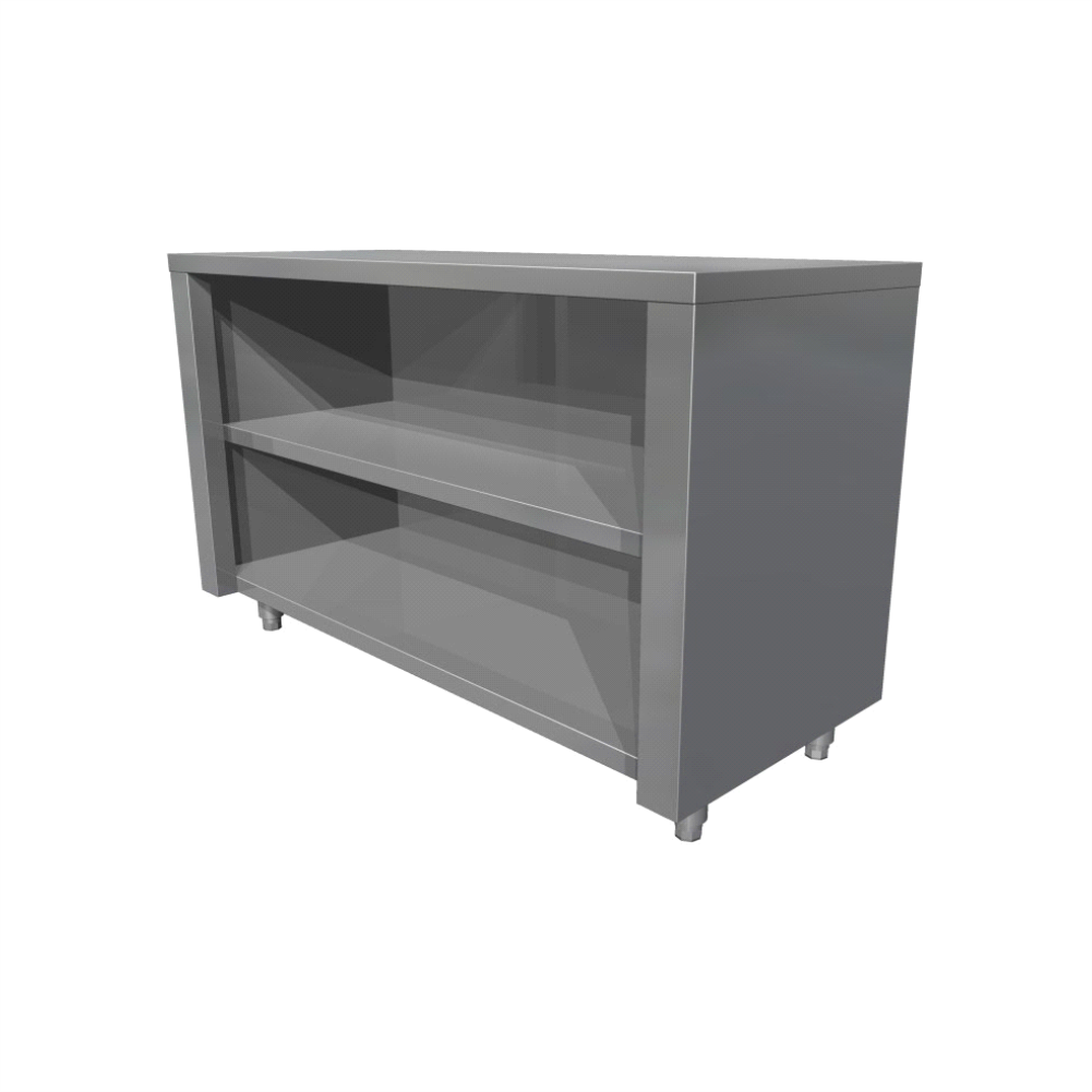 Masa tip dulap deschisa, din inox, cu 1 polita, fara inaltator